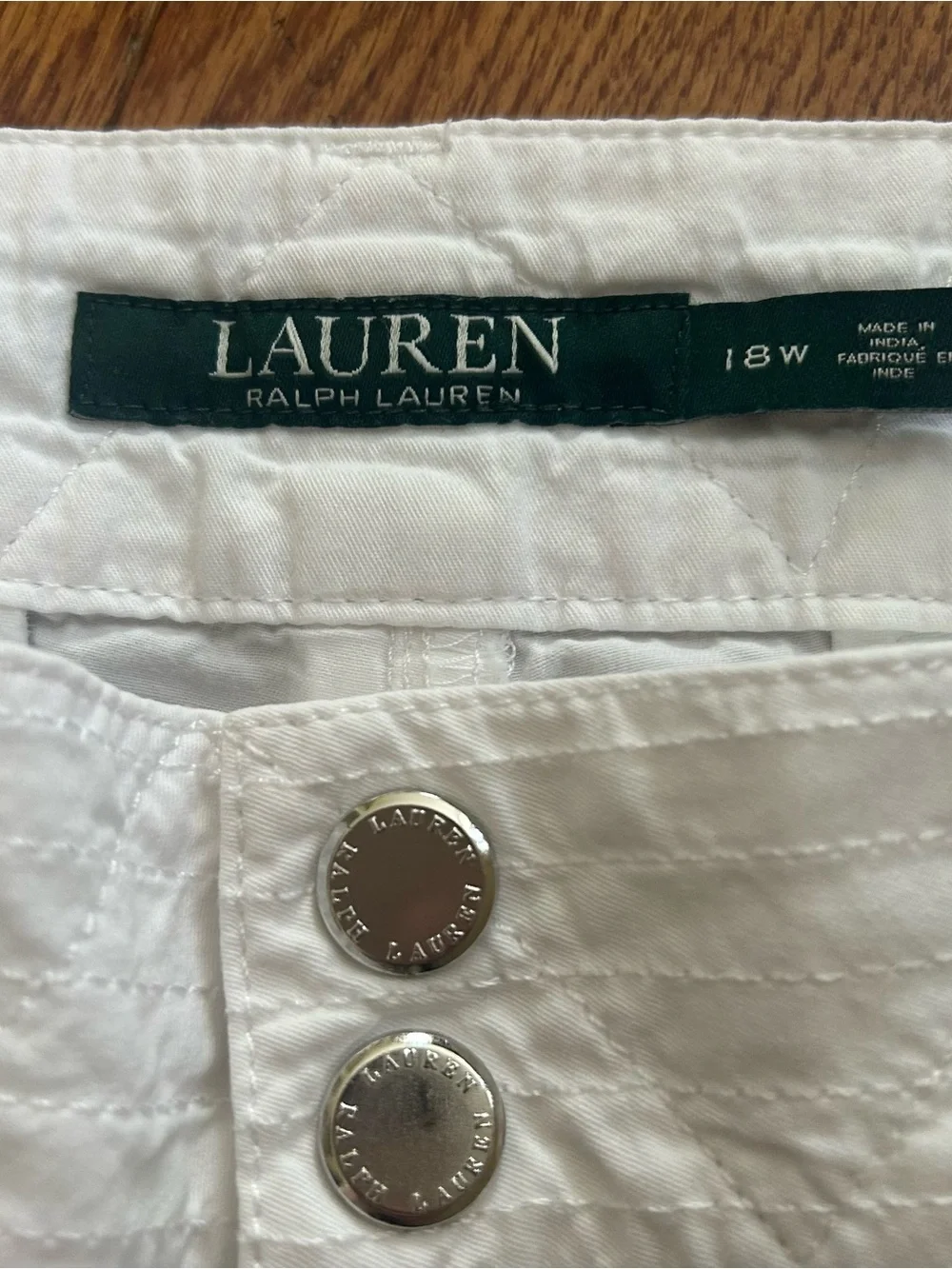 Lauren Ralph Lauren Cotton White Pants Size 18W Classic Plus Size Trouser EUC - Picture 4 of 13
